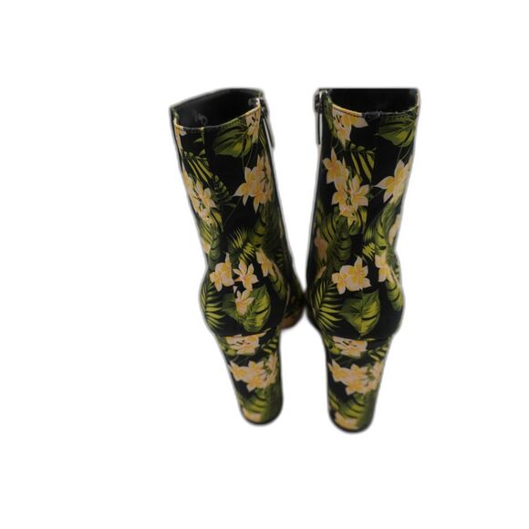 Gianvito Rossi Yellow/Green Floral Tropical Print Block Heel Ankle Boots Size 42 - Picture 5 of 11